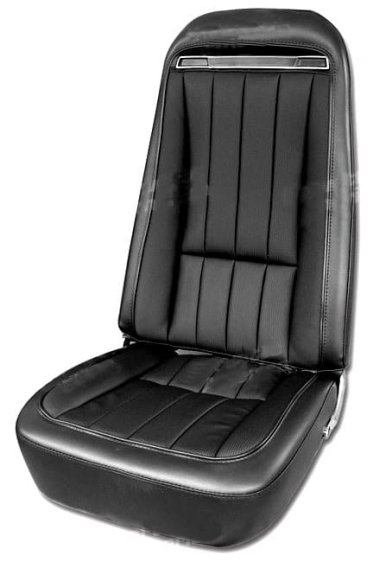 1970-1974 C3 Corvette Black Vinyl Reproduction Seat Covers