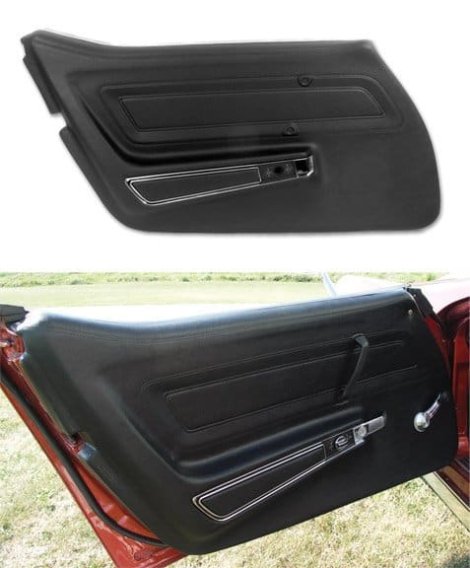 1970-1976 C3 Corvette Black Standard Door Panels