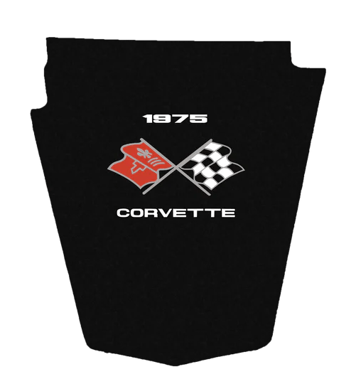 1973-1976 Corvette C3 Replacement Hood Liner w/Color Logo Emblem