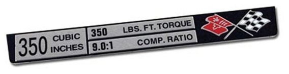 1969-1976 C3 Corvette Console Data Plate