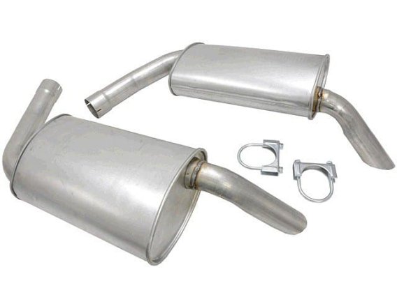 C3 1974-1979 Corvette Aluminized Hideaway Mufflers Dual Exhaust Pair 2 1/2Inch