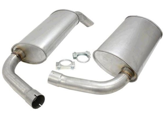 C3 1975-1977 Corvette Aluminized Hideaway Mufflers 2 1/4 Inch