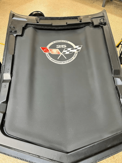 1977-1979 C3 Corvette Replacement Hood Liner w/Color Logo Emblem