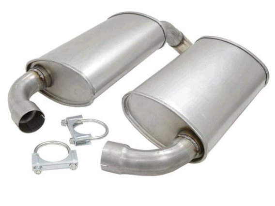 C3 1978-1982 Corvette Pair Mufflers Stainless Steel Tips 2 1/2 Inch