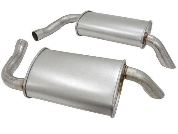 C3 1978 L48 Corvette Pair Aluminized Round Mufflesr 2 1/4 Inch