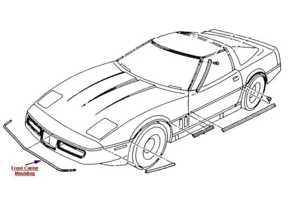 1984-1990 C4 Corvette Front Bumper Mouldings