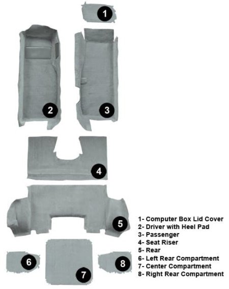 1998 C5 Corvette Convertible Complete Carpet Set