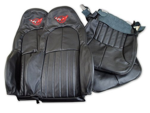 1997-2004 C5 Corvette Replacement Embroidered-Leather Standard Seat Covers