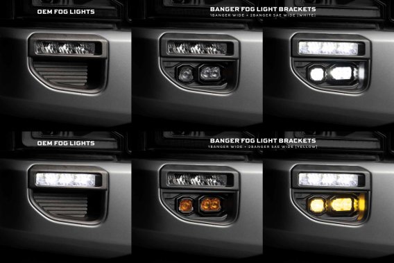 2020-2022 Ford Super Duty Morimoto 1Banger Fog Light Upgrade Kit with Adjustable Brackets