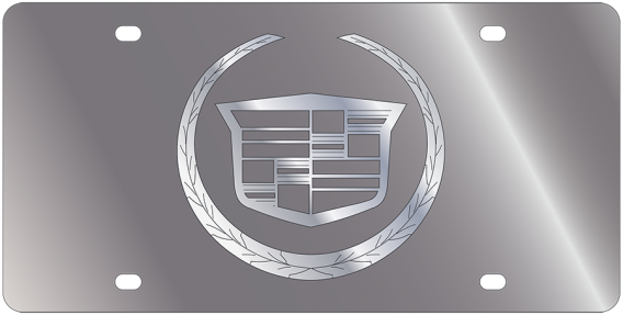 2001 Cadillac Stainless Steel License Plate
