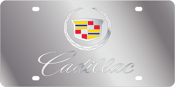 Cadillac Script Stainless Steel License Plate by Eurosport Daytona