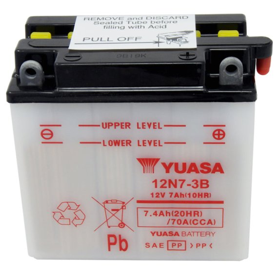 Yuasa 12N7-3B Conventional 12V Battery - Acid Not Included
