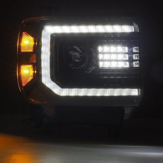 2014-2018 Sierra AlphaRex Luxx-Series LED Projector Headlights Black