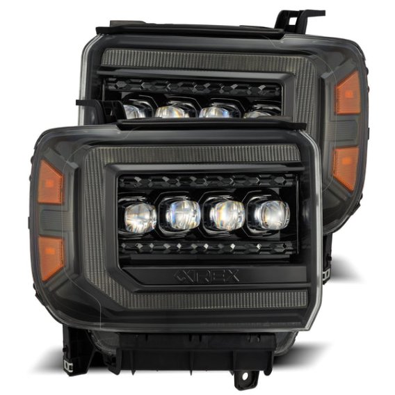 2014-2018 GMC Sierra AlphaRex Nova-Series LED Projector Headlights Black