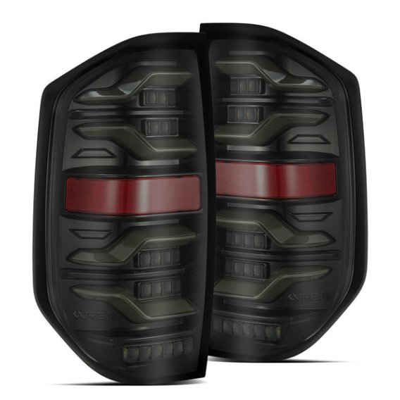 2014-2021 Toyota Tundra AlphaRex Luxx-Series LED Tail Lights Black with Activation Light and Sequ...