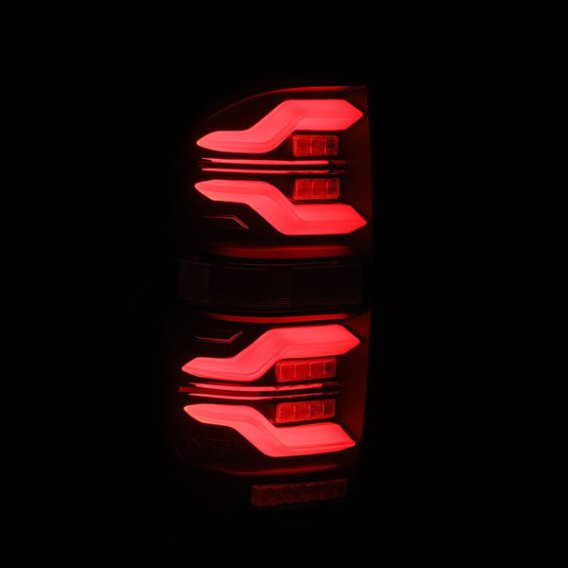 2014-2021 Toyota Tundra AlphaRex Luxx-Series LED Tail Lights Black with Activation Light and Sequ...
