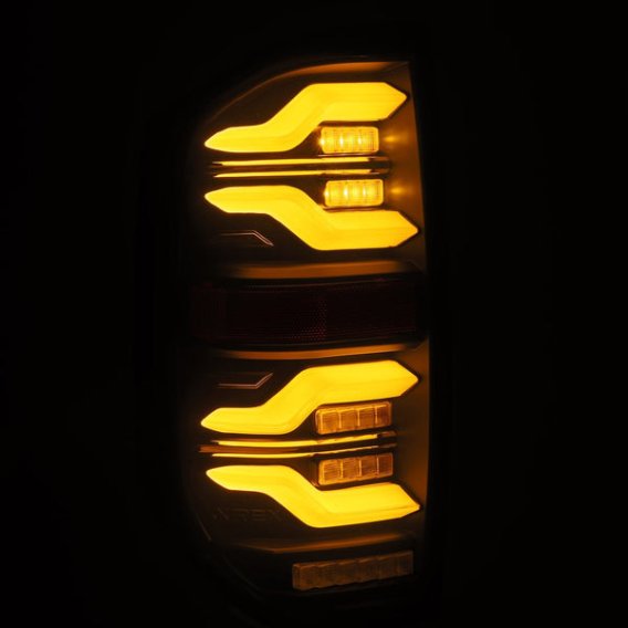 2014-2021 Toyota Tundra AlphaRex Luxx-Series LED Tail Lights Black with Activation Light and Sequ...