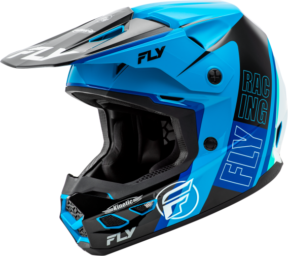 Fly Racing Adult Kinetic Rally Offroad Helmet (Blue/Black/White, Medium)