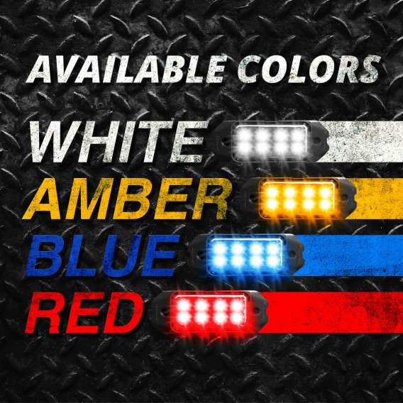XK Glow Strobe Pod Lights Emergency Traffic White/Amber 8-Pack Ultra Bright LED