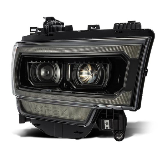 2019-2022 RAM 2500 AlphaRex Pro-Series Projector Headlights Plank Style Alpha Black with Activati...
