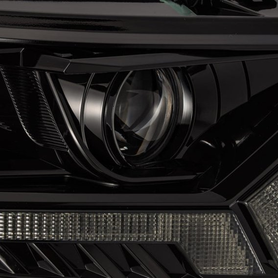 2019-2022 Ford Ranger AlphaRex Luxx-Series LED Projector Headlights Plank Style Black with Sequen...