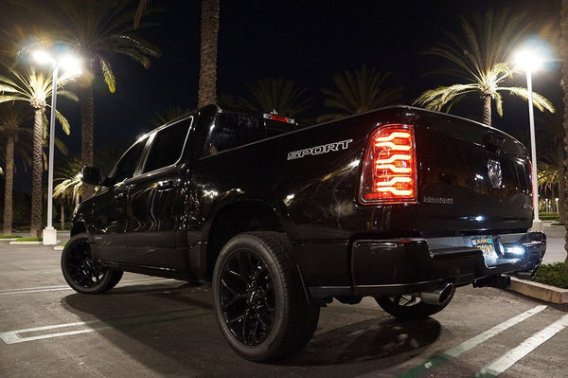 2019-2022 RAM 1500 AlphaRex LUXX LED Tail Lights Black/Red with ACT Light & Sequential Signal