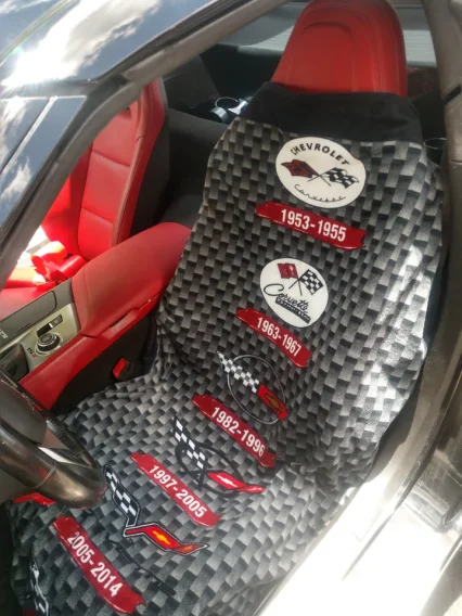 1953-2019 C1-C7 Corvette Custom Seat Cover Towel in Black