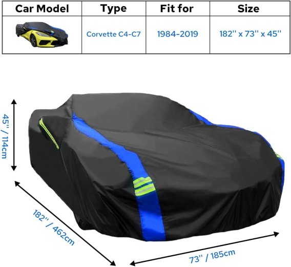 1997-2019 Corvette C5-C7 Semi Custom Fit Heavy Duty Exterior Car Cover