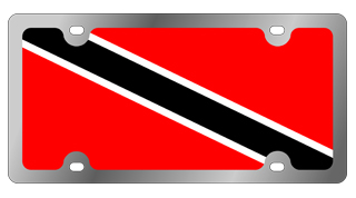 Trinidad Flag Stainless Steel License Plate Eurosport Daytona
