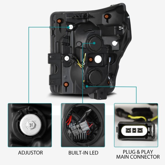 2011-2016 Ford Super Duty AlphaRex Luxx 20 Series LED Projector Headlights