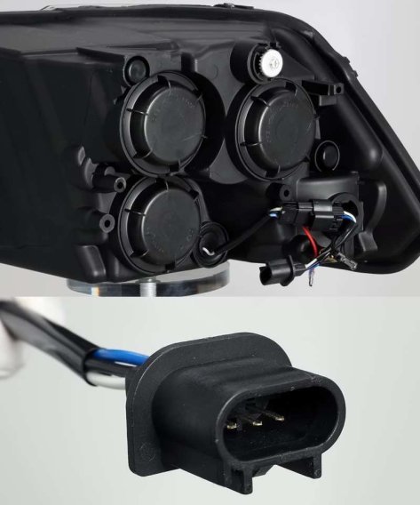 2009-2018 RAM 1500HD, 2010-2018 RAM 2500/3500HD AlphaRex LUXX Series LED Projector Headlights Jet...