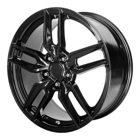 2005-2013 Corvette C6 Performance Replicas Z51 Style Split Spoke Gloss Black Wheel Rim 18x8.5" (F...