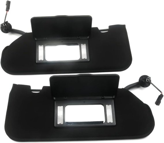 2005-2013 Corvette C6 Sun Visors Sun Shades Vanity Mirror Pair With LED Light 