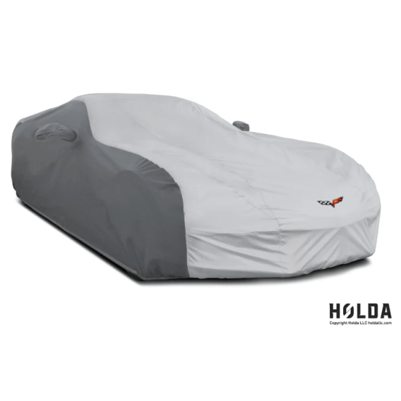 2005-2013 Corvette C6 Superstretch Hybrid Outdoor Car Cover w/Flags Logo