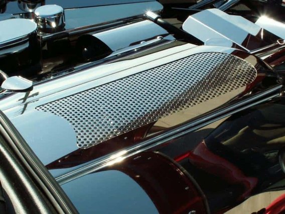 C6 Corvette Polished Perforated Stainless Steel Plenum Cover