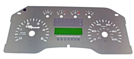 2008-2010 Ford Lariat/KingRanch Stainless Edt US Speedo Gauge Face