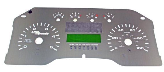 2008-2010 Ford F250/F350 Stainless Edt US Speedo Custom Gauge Face