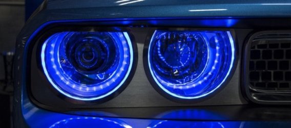 2008-2014 Dodge Challenger Brushed Stainless Illuminated Headlight Surround