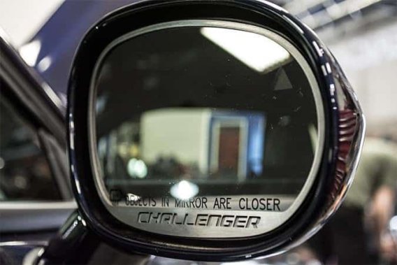 2008-2014 Dodge Challenger Stainless Side Mirror Trim "Challenger" Logo  