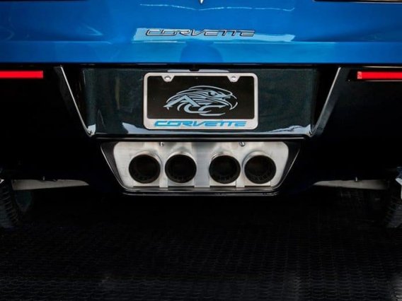 C7 Corvette Brushed Illuminated Exhaust Filler Panel for Standard Exhaust