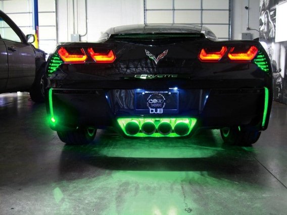 C7 Corvette Exhaust Lighting LED Kit Shown With Optional Light Kits