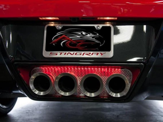 2014-2018 C7 Corvette Perforated Illuminated Exhaust Filler Panel For NPP Exhaust
