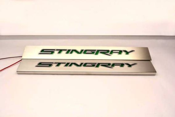 20141-2018 C7 Corvette Stingray Illuminated Logo Door Sill Plates