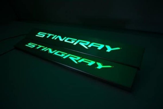 C7 Corvette Stingray Illuminated Logo Door Sill Plate Overlays