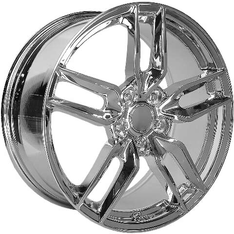 2014-2019 Corvette C7 Performance Replicas Z51 Style Split Spoke Chrome Wheel Rim 20x10" (Rear)