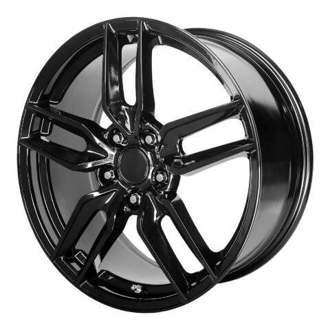 2014-2019 C7 Corvette Z51 Style Split Spoke Gloss Black Wheel Rim 20in x 10in Rear