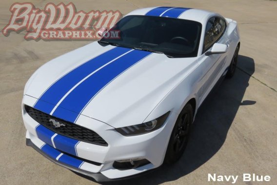 2015-2017 Mustang Twin Full Length Stripes With Pinstripe Kit
