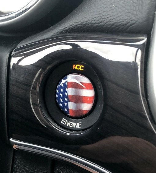 2015-2019 Dodge Challenger American Flag Starter Button Domed Decal