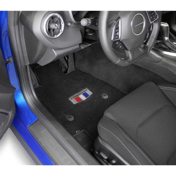 2016-2017 6th Generation Camaro Shield  Logo Front Floor Mats 