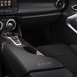 2016-2023 6th Generation Camaro Black Console Lid With Red SS Logo